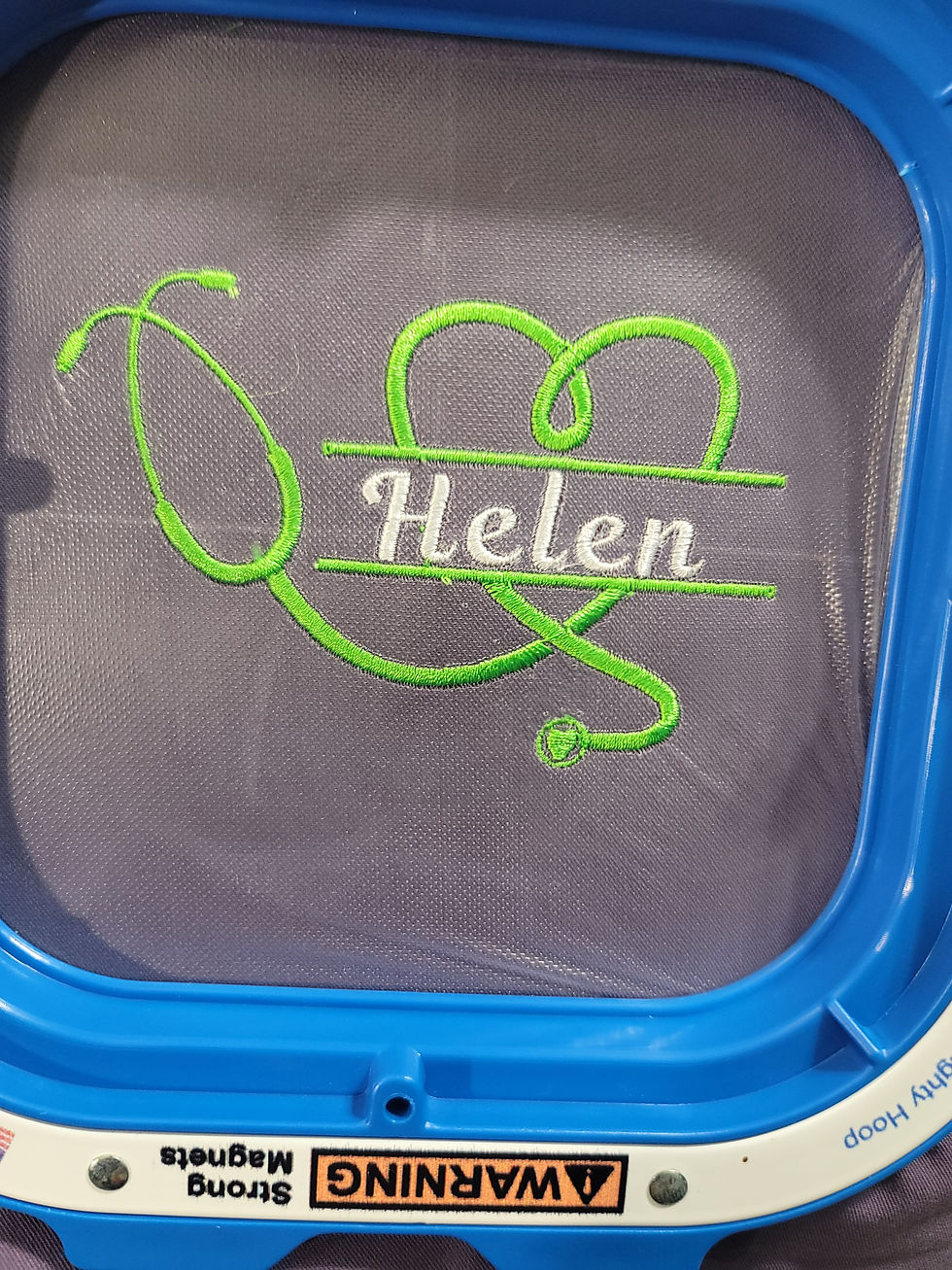 Thumbnail: Medical profession  name and stethoscope embroidery 1