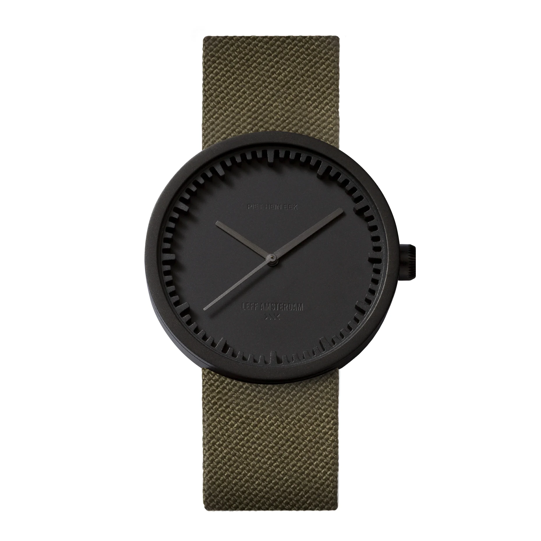 Tube Watch D38 – Black With Green Cordura-Leather Strap 38mm ORBSEO 00071