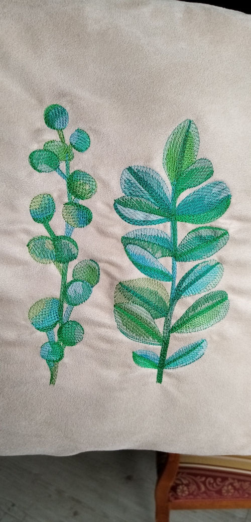 Miniature : Housse de coussin - Feuilles Acquarelle 2