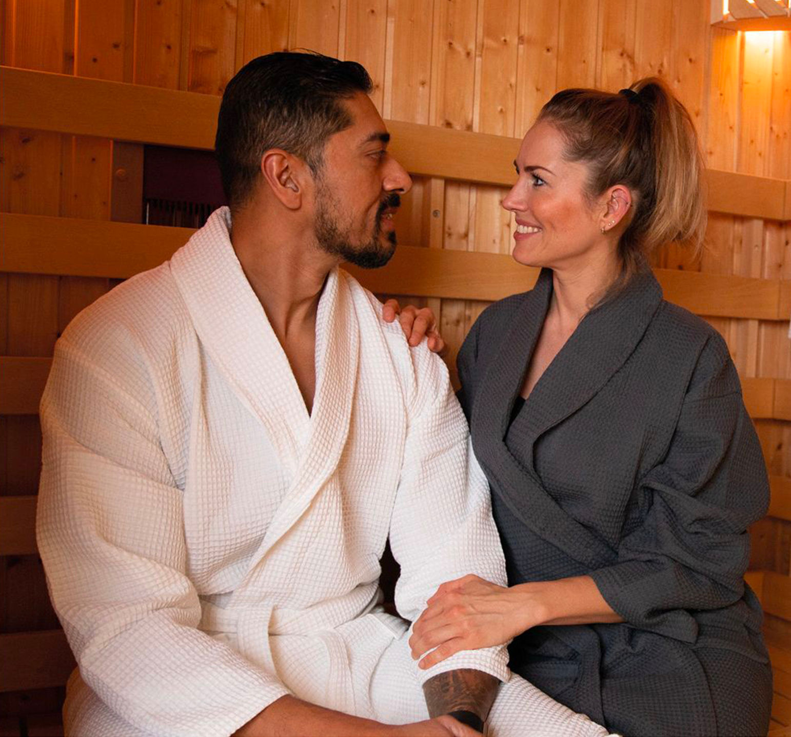 Peignoir Adulte avec Col châle - Nid d'Abeille