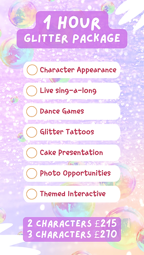 Character Appearance Live Sing-a-Long Party Dances Cake Presentation Pixie Dust Wish Photo
