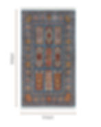 Thumbnail: The 3 foot by 5 foot Azure Compartment Silk Rug by Jos and Fine, displaying its full rectangular layout.