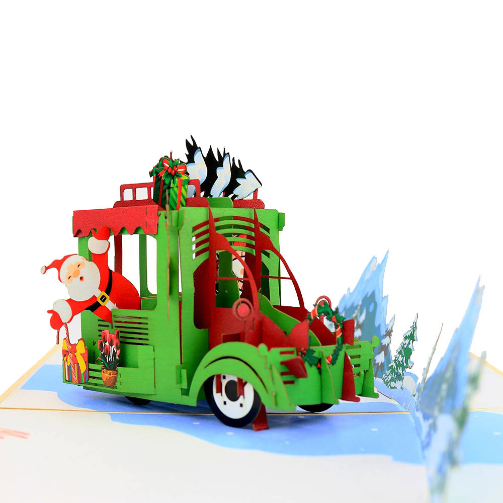 Christmas car pop up card