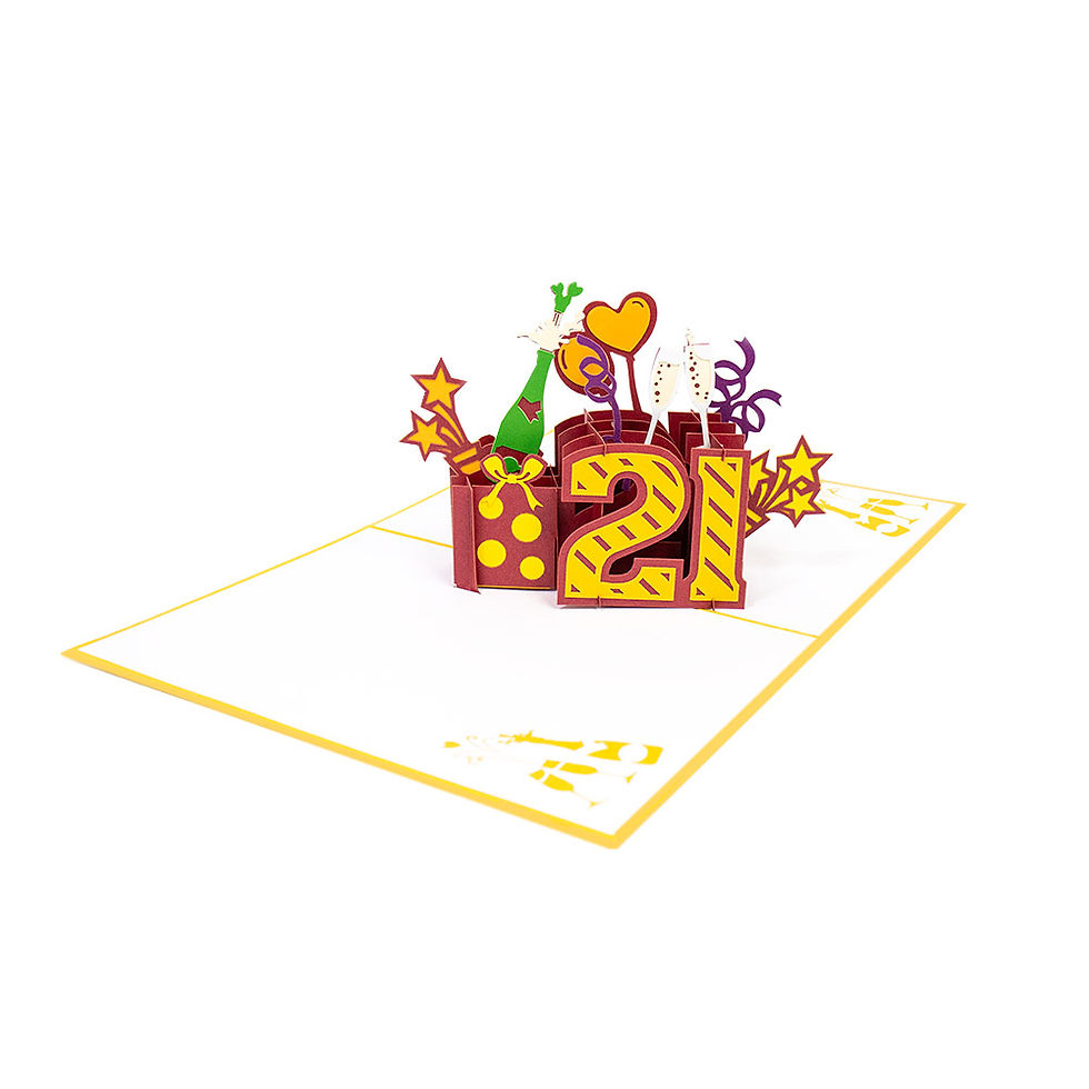 Thumbnail: Happy Birthday Number Age 21st pop up card