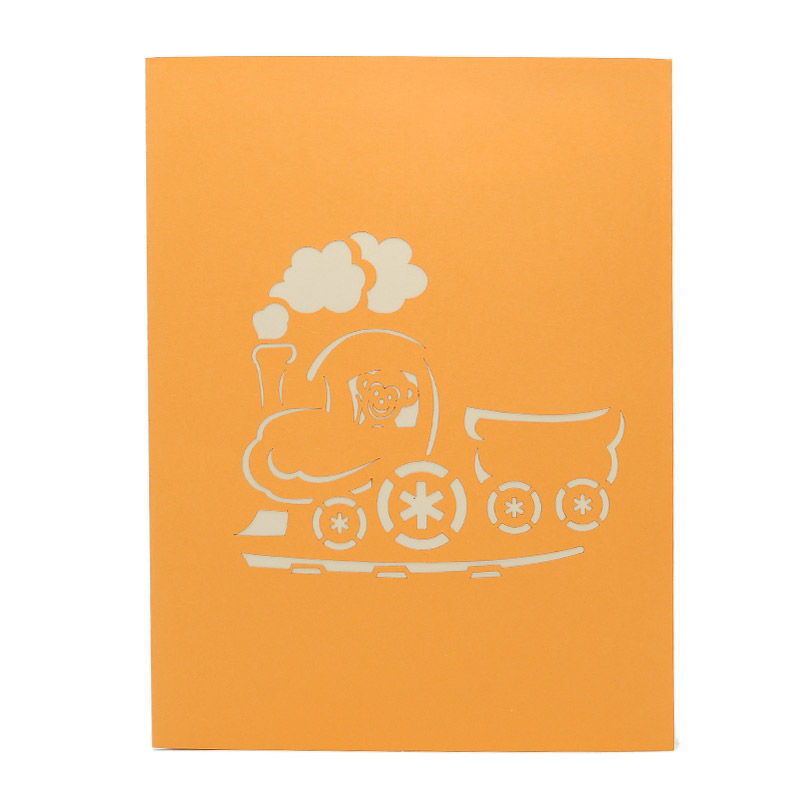 Thumbnail: Animal Train Pop Up Card (Orange)