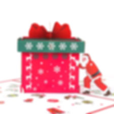 Santa with Gift Box Pop up Card