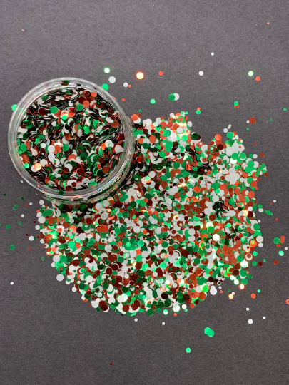 Thumbnail: Christmas Cheer || 1 oz Jar || Christmas Dot Mix Glitter ||