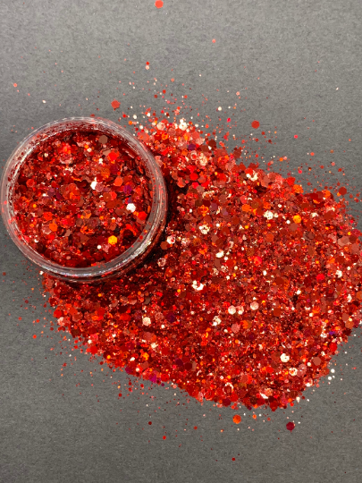 Thumbnail: True Blood || 1 oz Jar || Red Chunky Mix Glitter ||