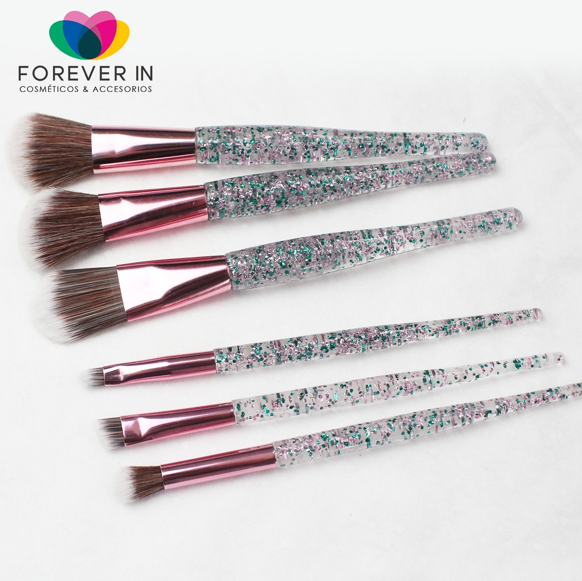 Set con 6 Brochas Glitter