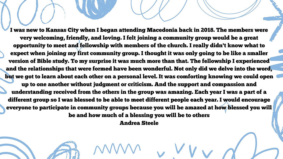 I was new to Kansas City when I began attending Macedonia back in 2018. The members were v