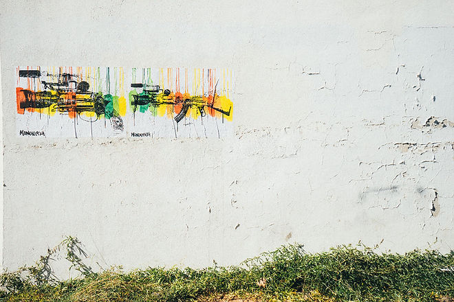 White Wall with Graffiti