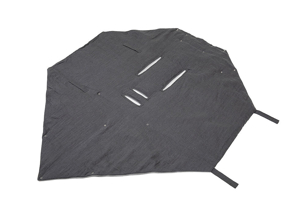 Thumbnail: Linen stroller swaddle Thunder Gray/Oat