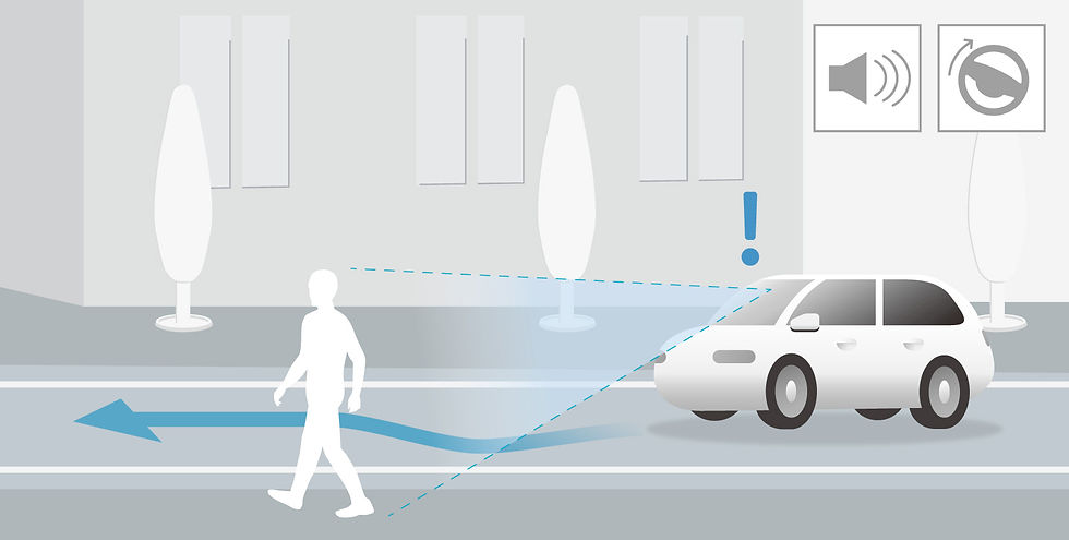 歩行者事故低減ステアリング ■イラストは機能説明のためのイメージ図です。