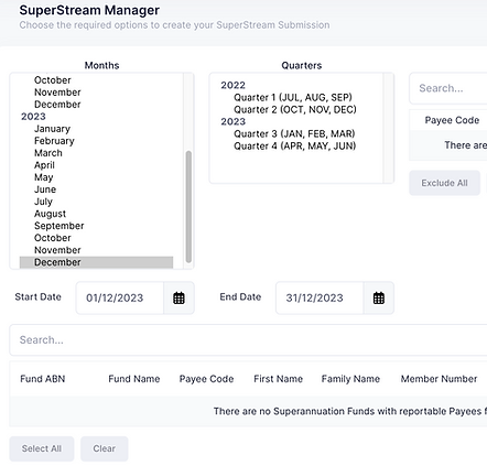 Superannuation Manager in e-PayDay Go Single Touch Payroll cloud software.