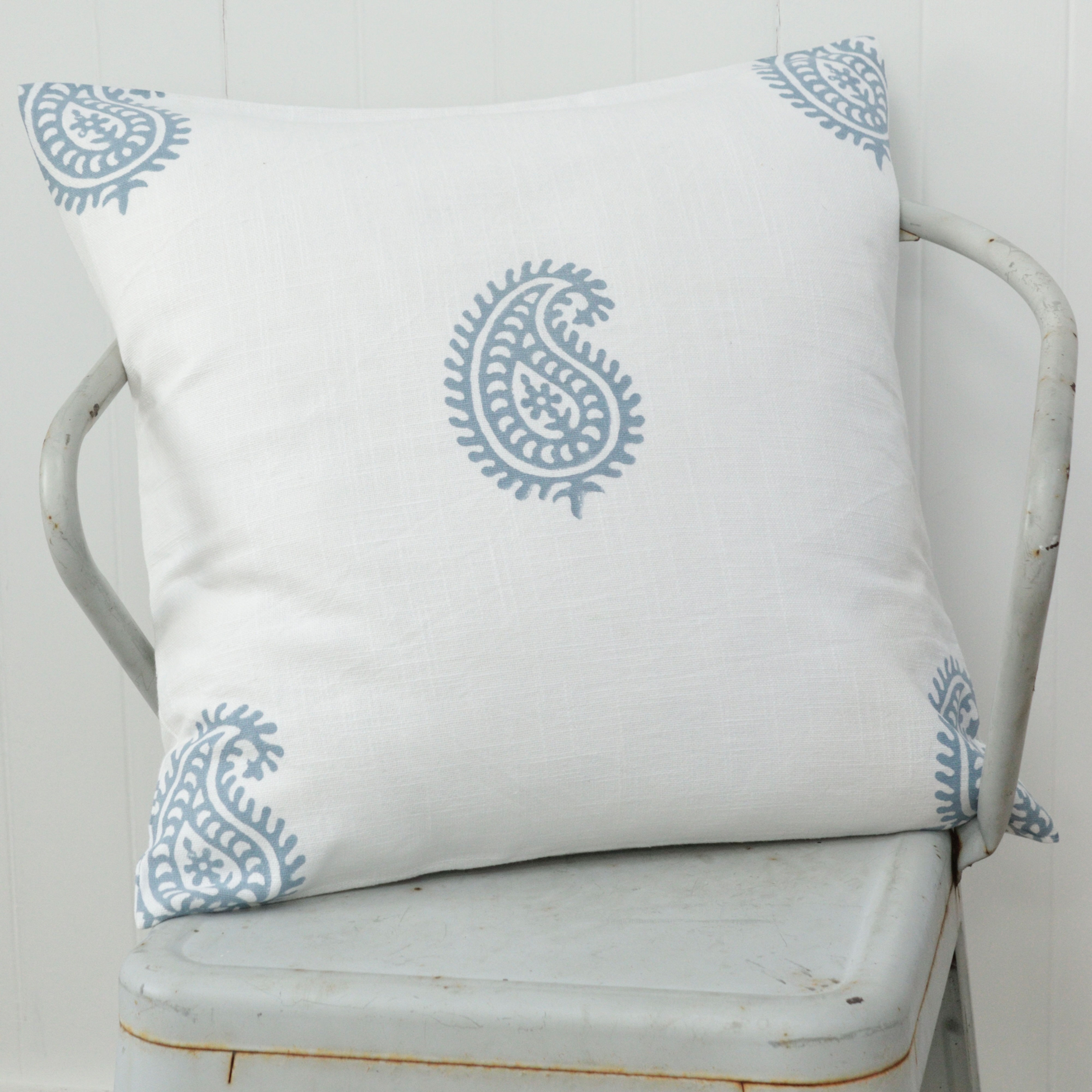 Paisley Cushion Cover-Swedish Blue