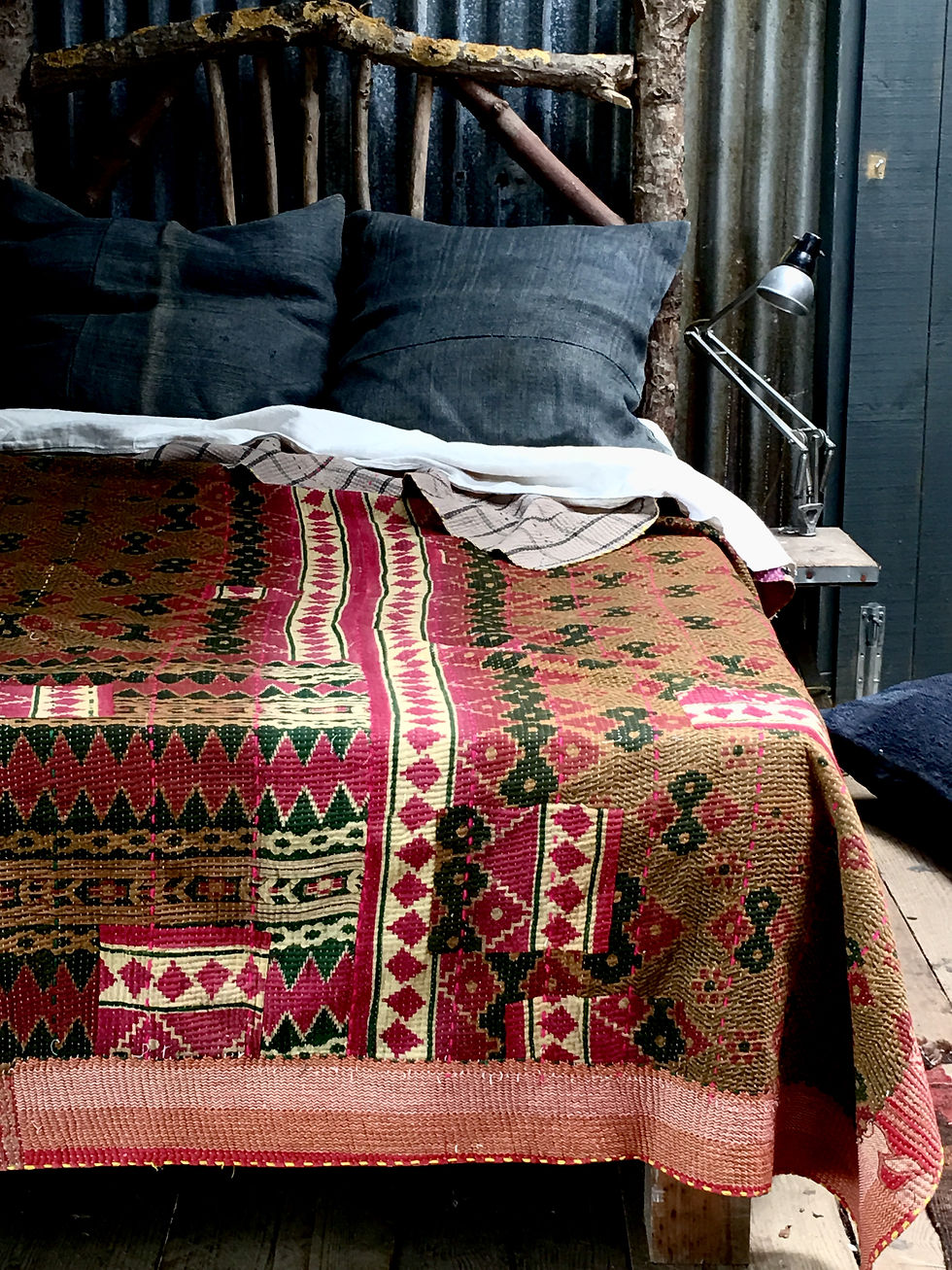 Thumbnail: Vintage Floral Kantha Quilts