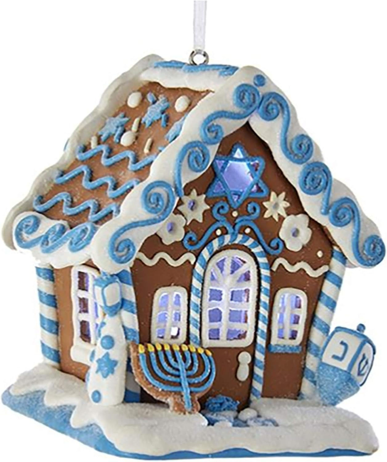 Gingerbread Led Hanukkah House Ornament