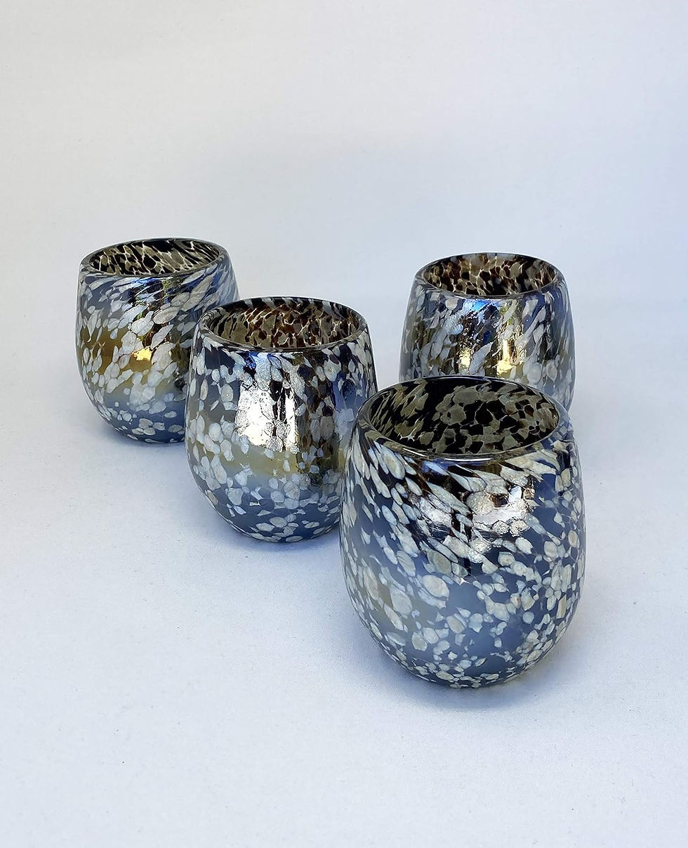 Thumbnail: Blue Dorado Design Hand Blown Stemless Wine Glasses