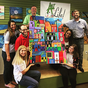 corporate team building art parties