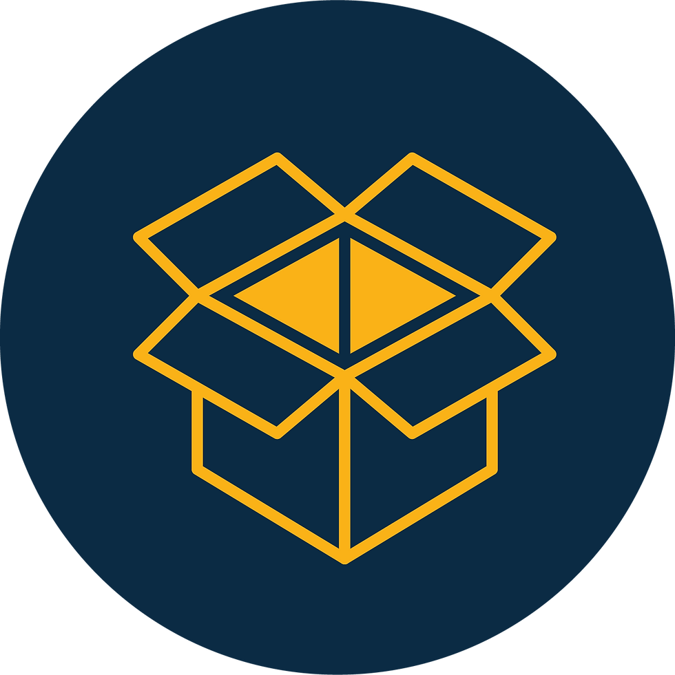 Icon of open box to represent packaging