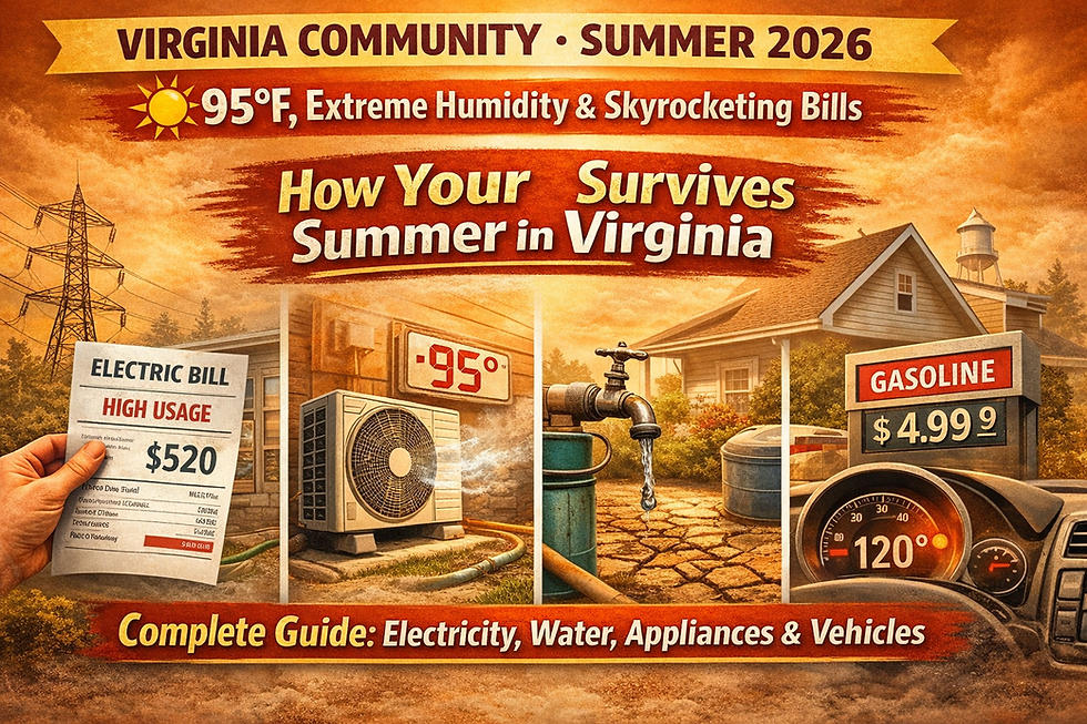 Virginia home in summer heat with AC unit and energy-saving tips