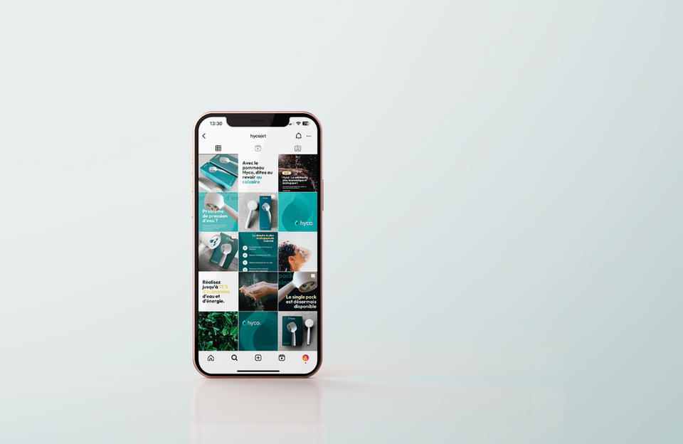 Branding and social media Hyco - the eco shower 2.0 