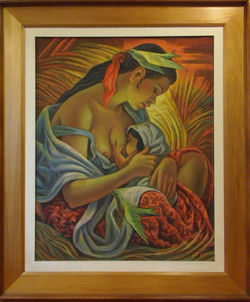 9 Nemiranda BREAST FEEDING MADONNA 2001 24x30inches, oil on canvas.JPG