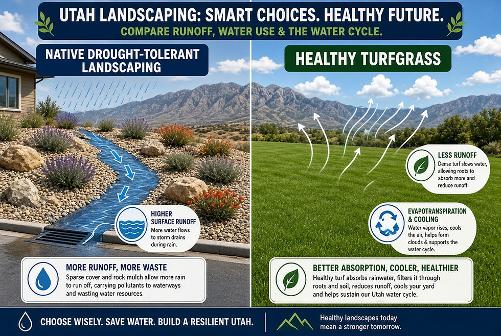 you save irrigation water, but you also reduce the “living pump” effect that dense vegetation provides for the small water cycle.