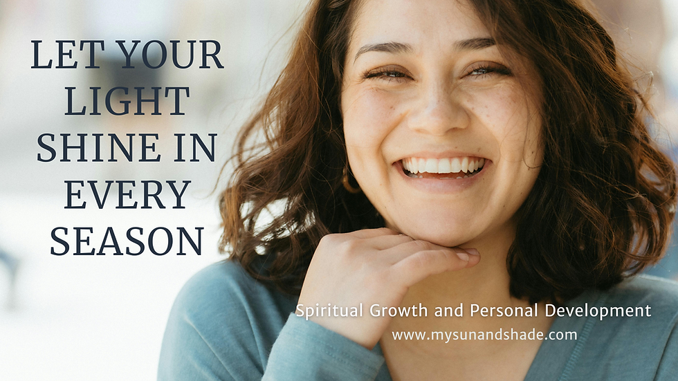 Learning to let your light shine bright so the world can see God's glory
