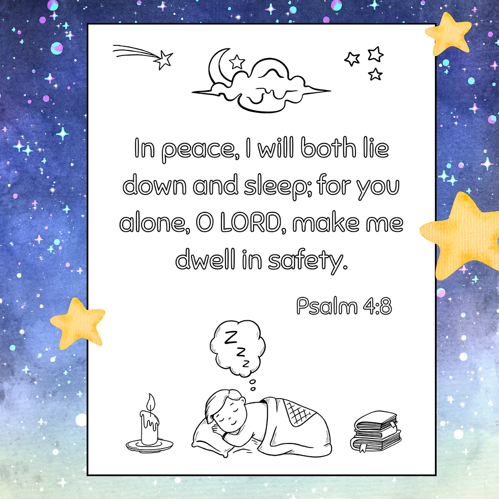 Illustrated prayer of protection for little ones while the sleep