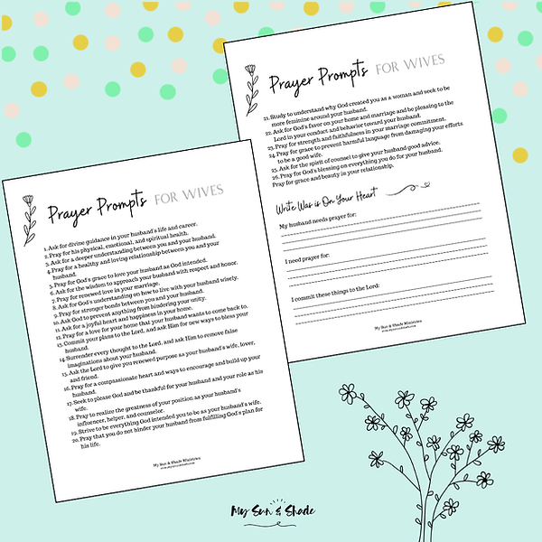 prayer prompt printout for wives
