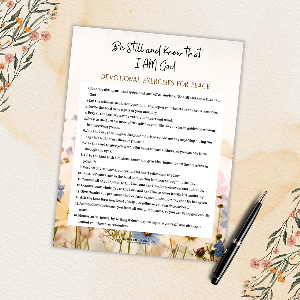 Miniatura: "Be Still and Know That I Am God" Spiritual Growth Daily Exercise Printable