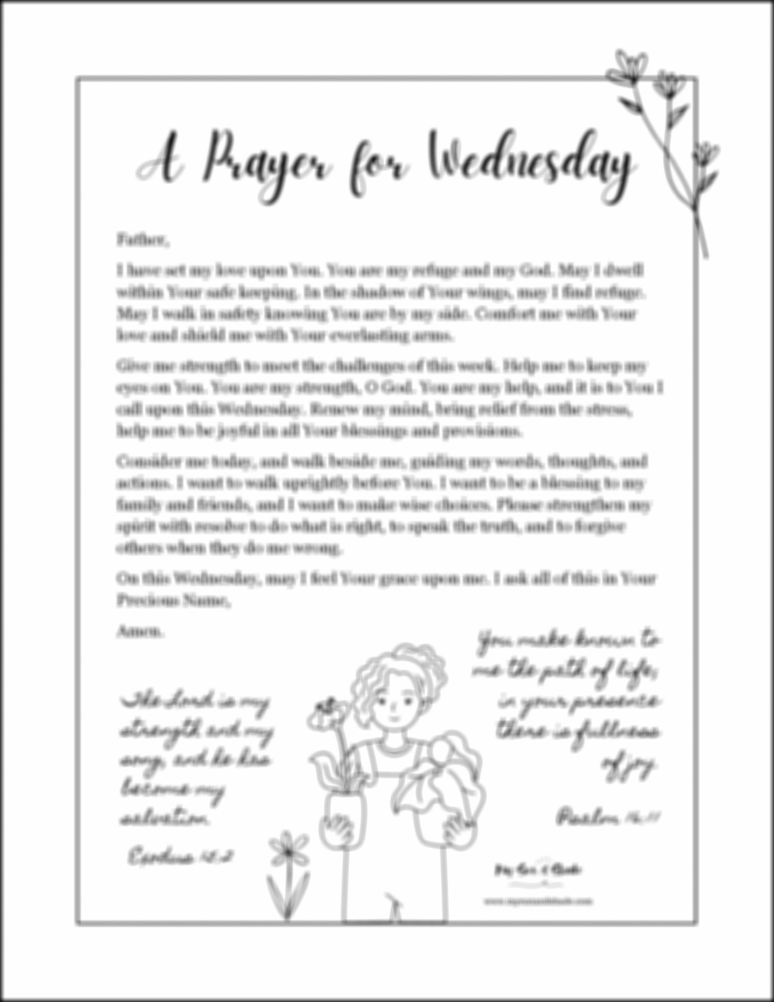 A Morning Prayer for Wednesday Devotional Guide Printout