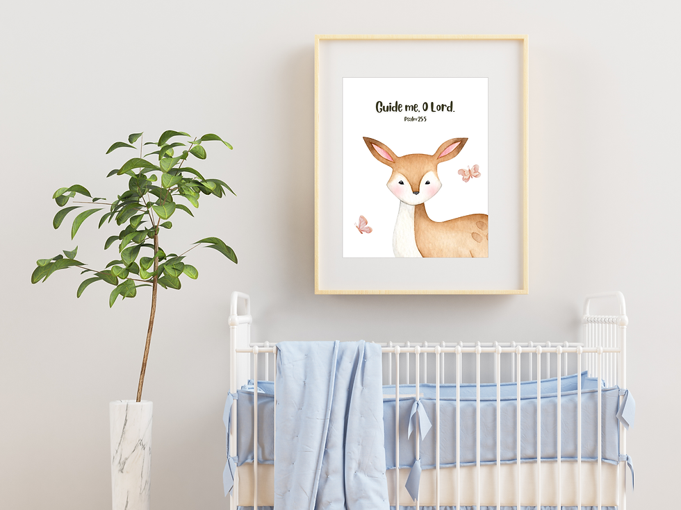 Thumbnail: Nursery animals Christian Bible wall prints, mini prints, and notecards for nursery or child's bedroom
