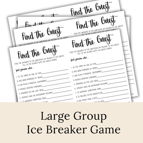 Ice Breaker Game for Party - Large Groups & Bridal Showers | My Sun & Shade