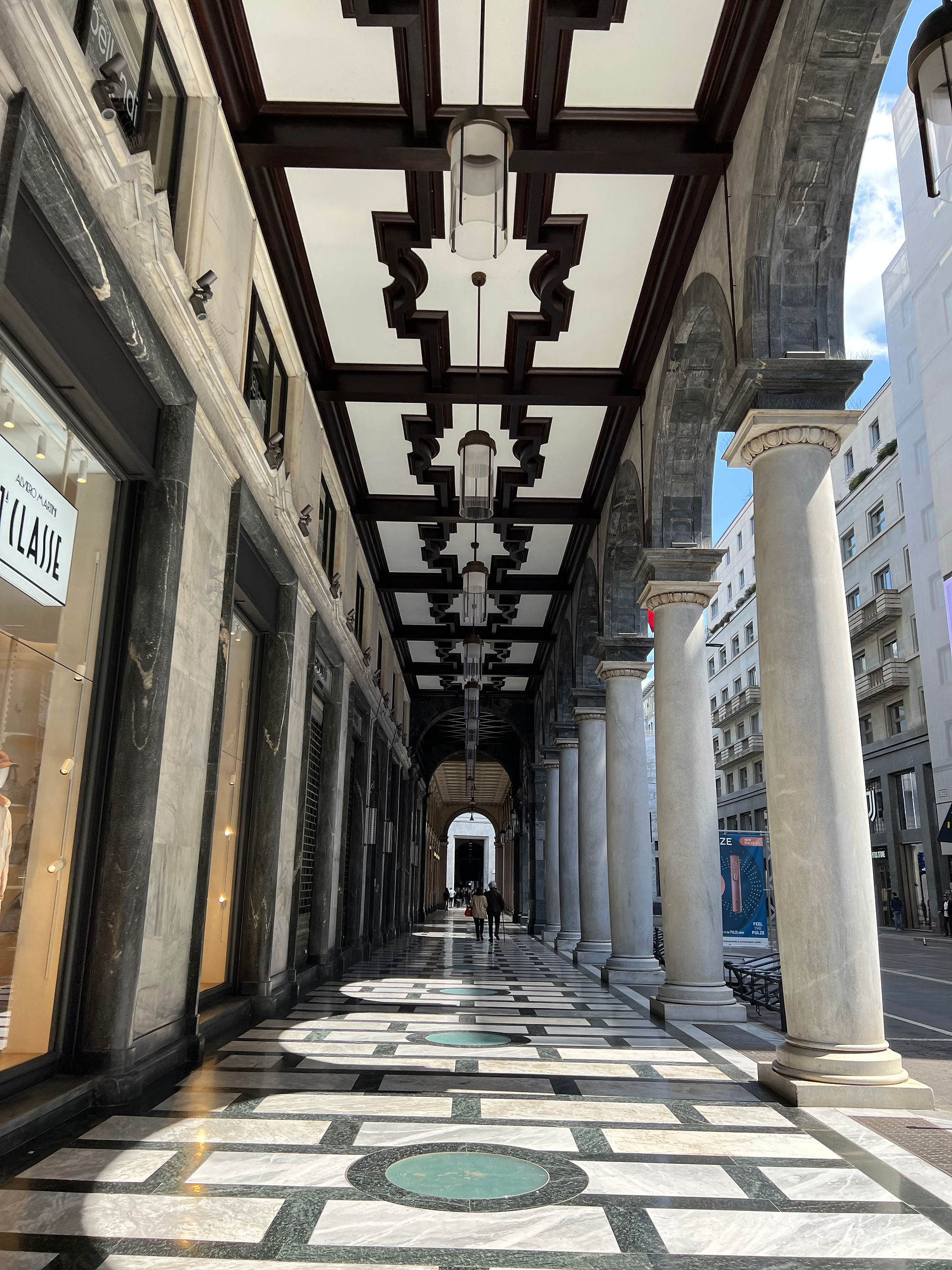 View Down A Street In Milan, Italy.