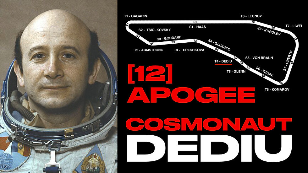 Romania's Forgotten Cosmonaut Honored at High-Speed Turn 4 on the "12 Apogee" Circuit