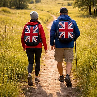 Hikers on a sunlit prairie trail.png