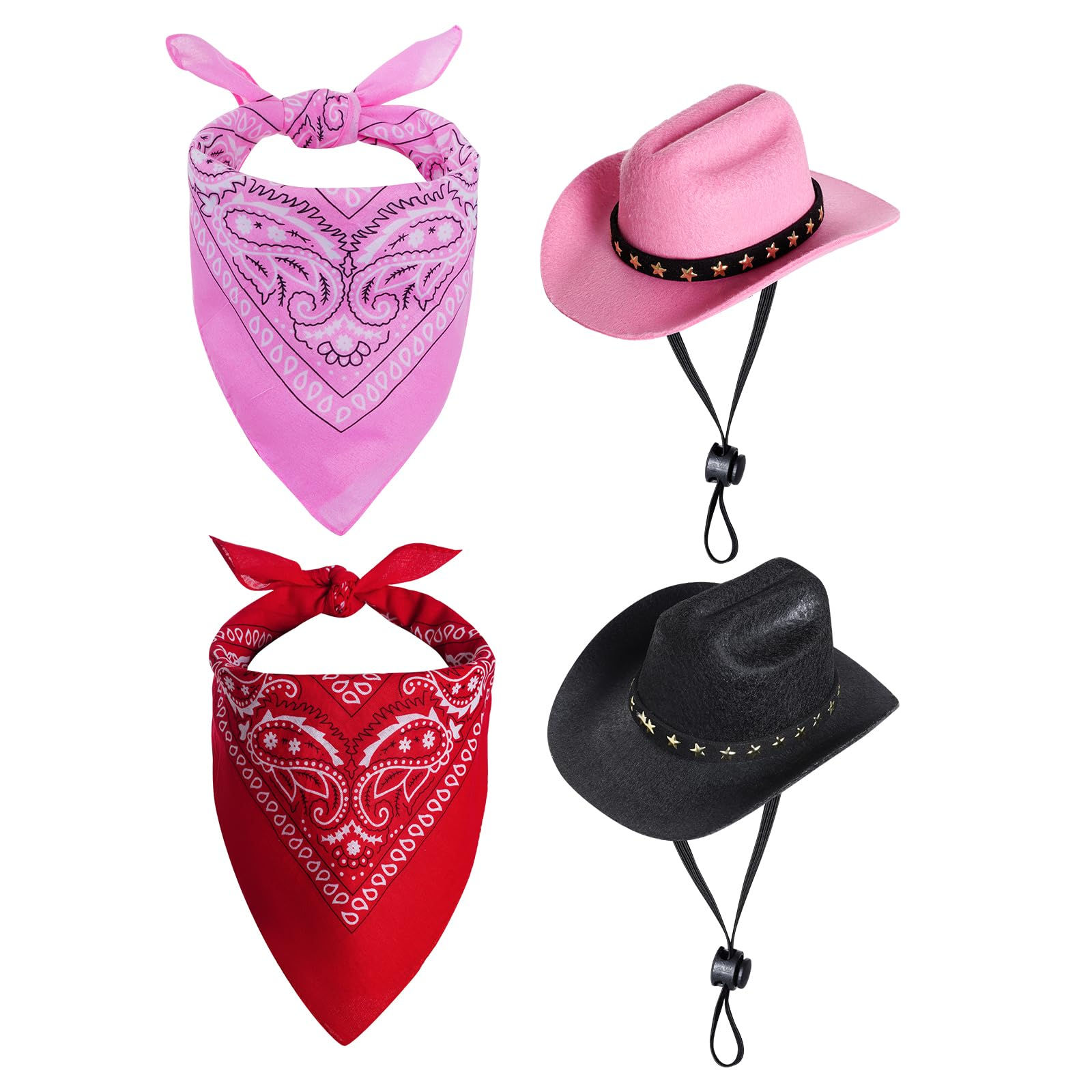 2 Set Dog Cowboy Hat Dog Cowboy Costume for Small Pet Dogs Cat Cowboy Hat with B