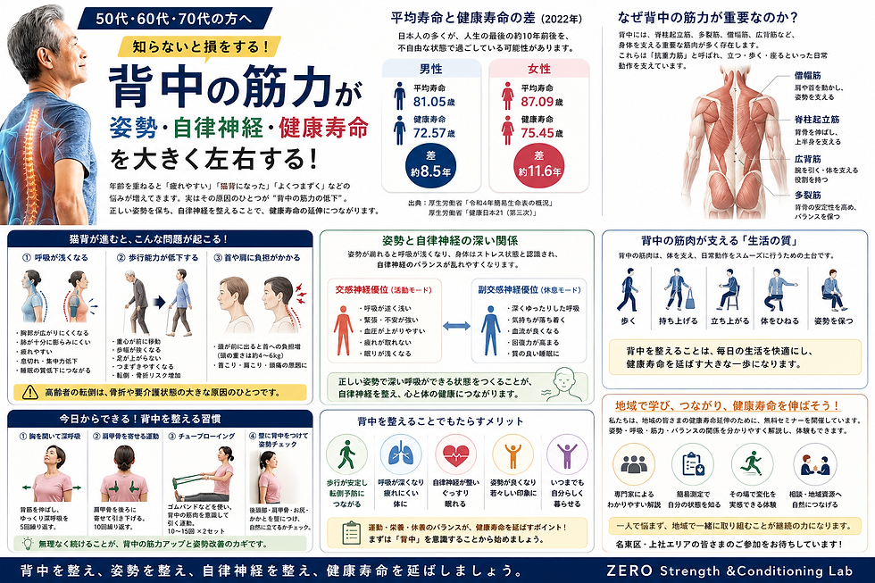 背中の筋力が健康寿命を決める?