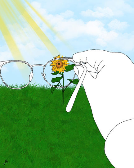 ציור אישי 4- מבעד למשקפיים /הורודת בשחור לבןPersonal Drawing 4 — Through rose colored glasses in black and white