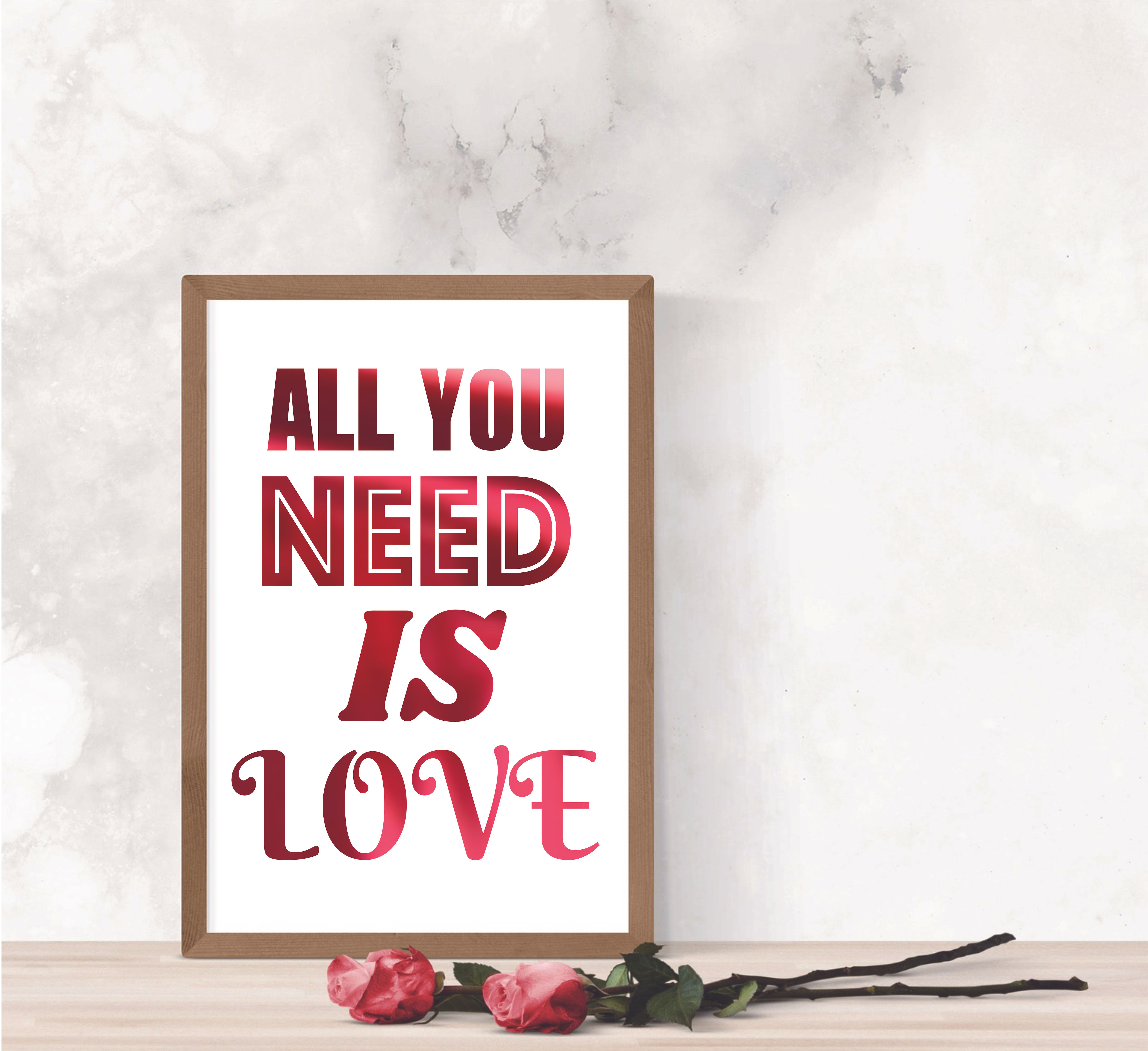 Wall Art - All You Need is Love - Hot Foiled (Unframed)