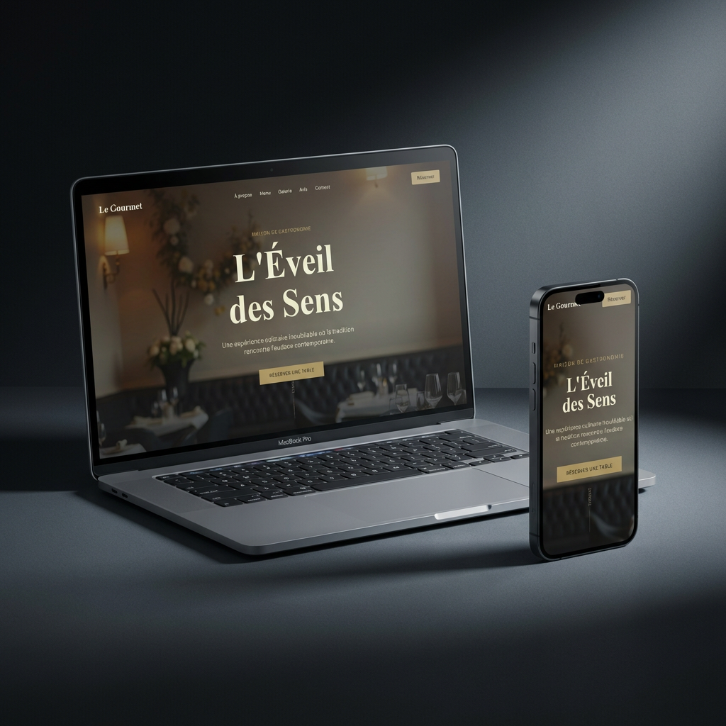 Site web restaurant one page – vitrine avec réservation en ligne
