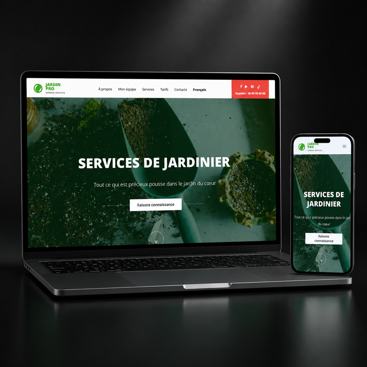 Site vitrine paysagiste — Jardin naturel & élégant