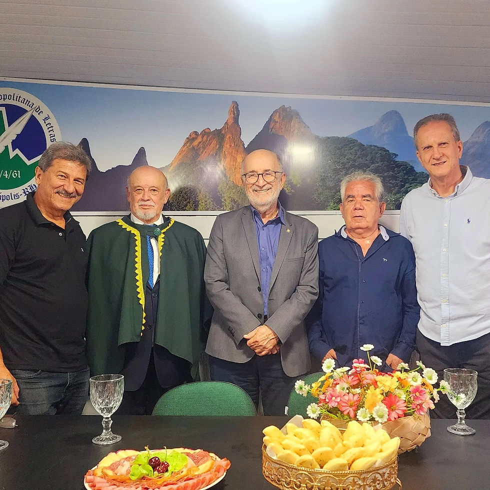 Deputados Luiz Paulo e Salomão com Delmo Ferreira e Jorge Ferradeira e o homenageado da noite, Migue