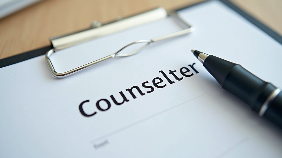 Close-up view of a calendar with a marked date for a counseling appointment