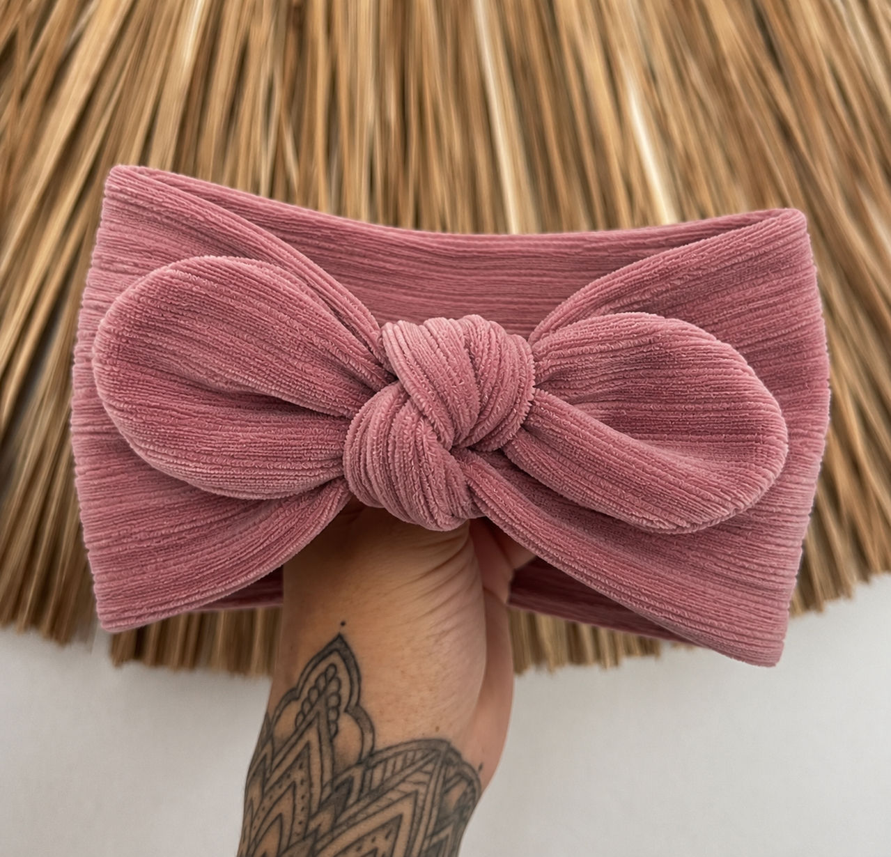 Bandeau à nouer velours côtelé 