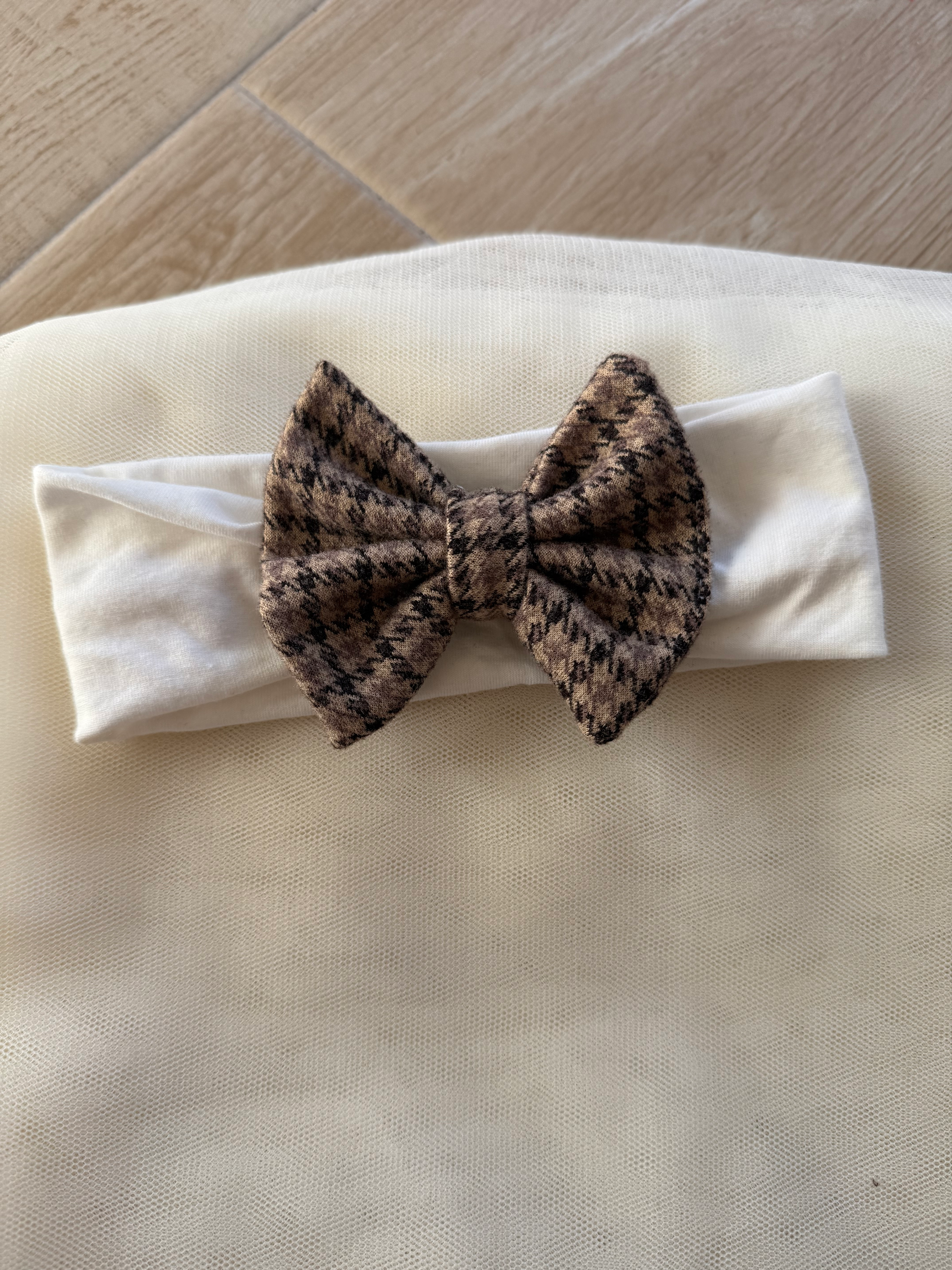 Bandeau base coton noeud tweed