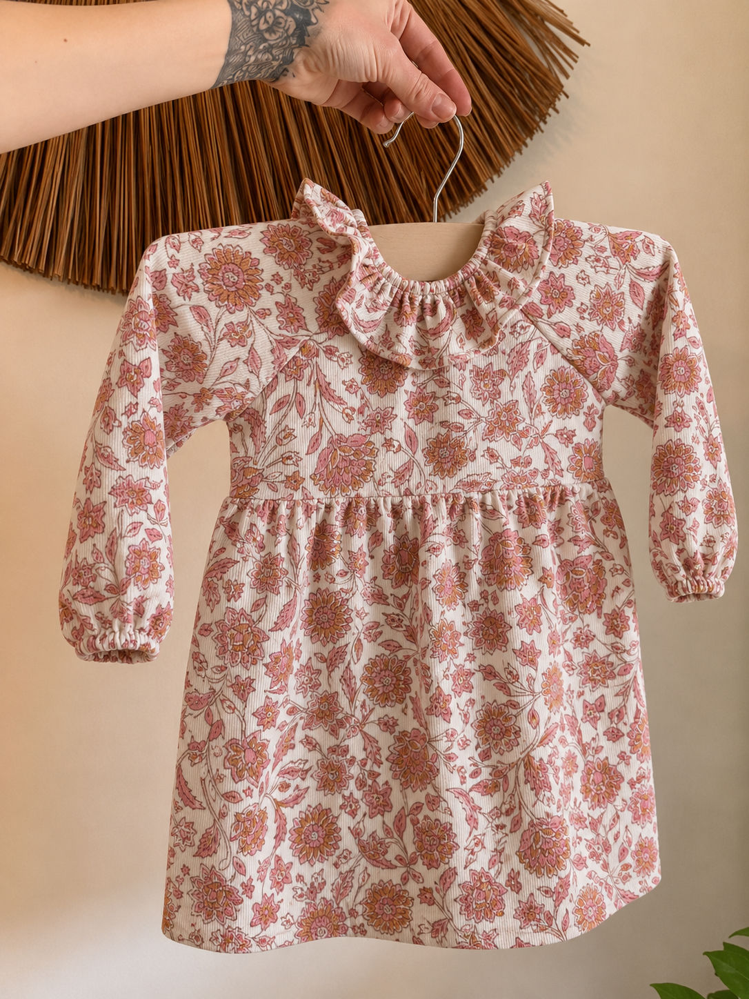 Robe velours milleraie hindie 