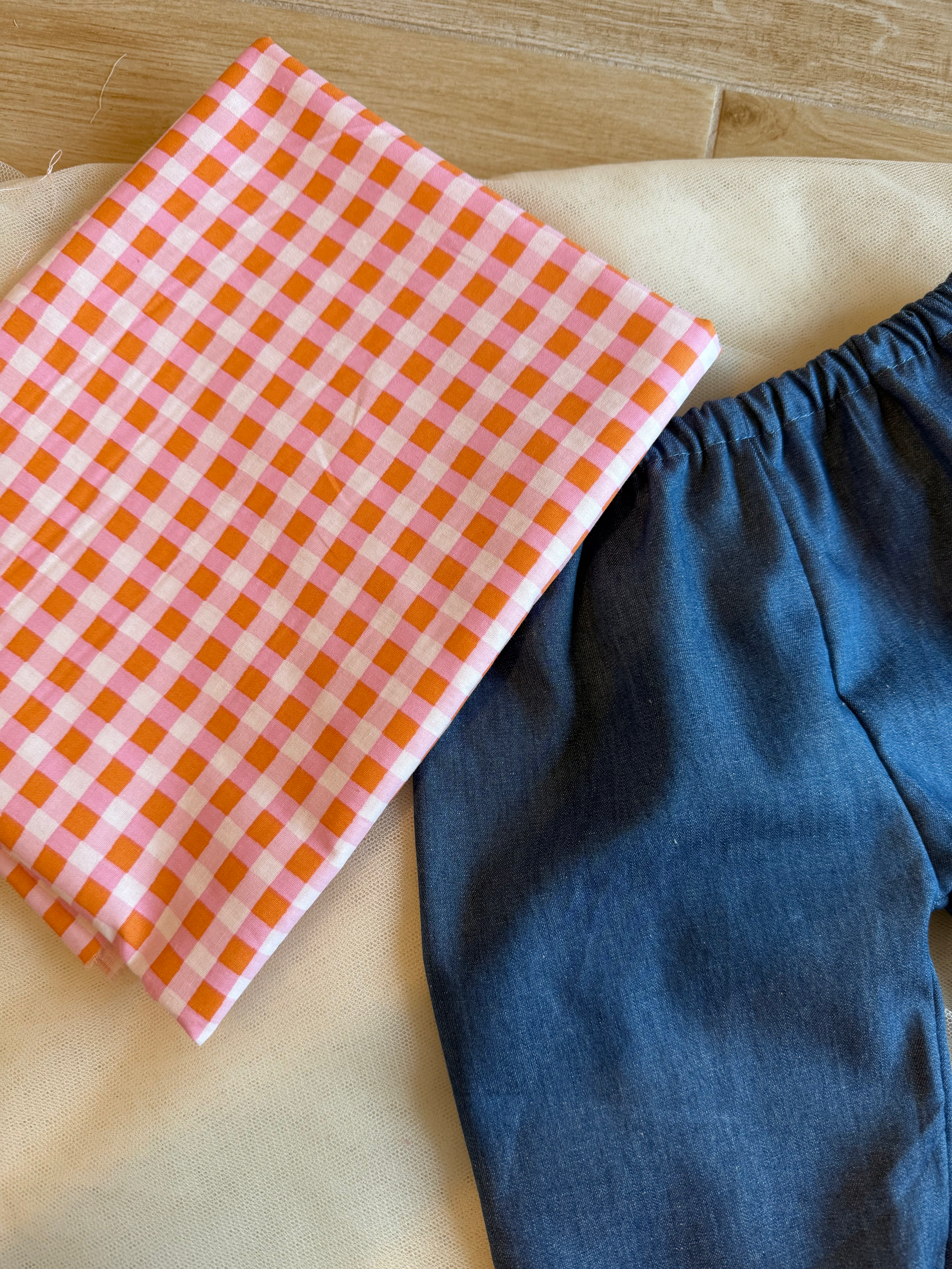 Top Vichy moyen orange 